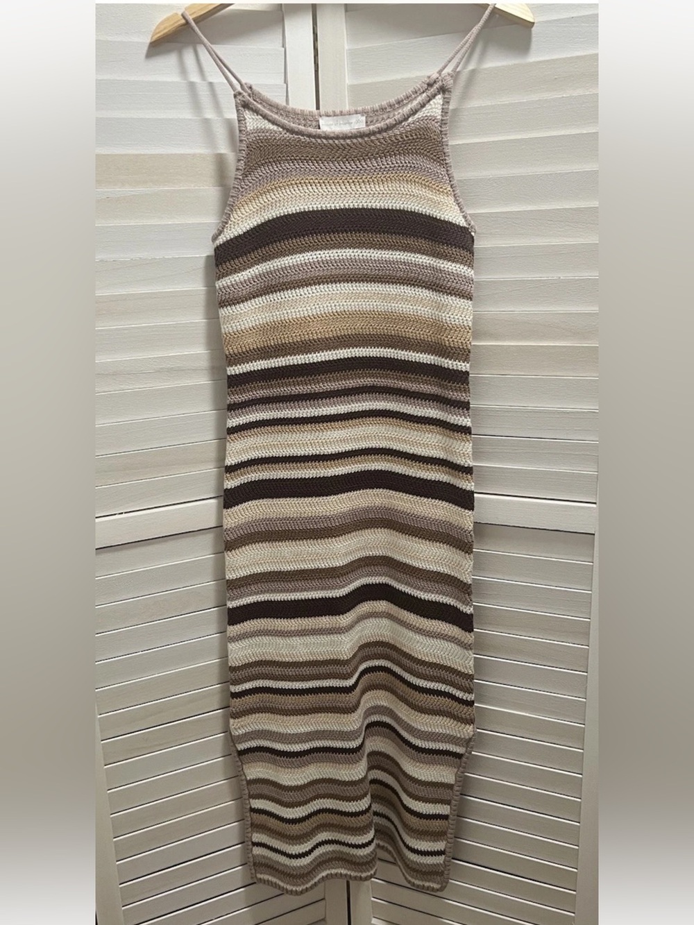 House of Harlow 1960 Size XS Striped Knit Midi Crochet Beach Summer Dress